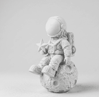 Astronauta sulla Luna — Statuetta da Scrivania in Resina - Taraflo
