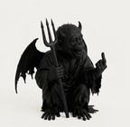 Demone Scimmia — Statua Dark Fantasy in Resina Nera Opaca - Taraflo
