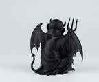 Demone Scimmia — Statua Dark Fantasy in Resina Nera Opaca - Taraflo