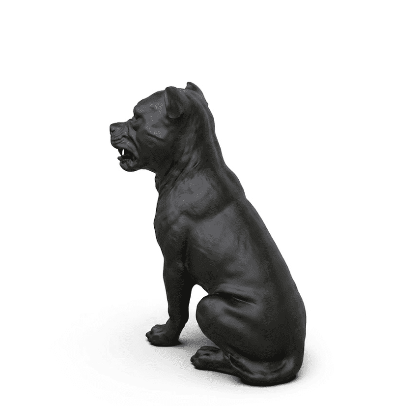 Pit Bull «Rock & Rebel» — Statuetta da Collezione in Resina Nera Opaca - Taraflo