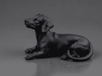 Bassotto — Statua Cane da Collezione in Resina Nera Opaca - Taraflo