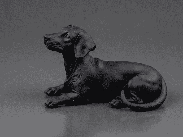 Bassotto — Statua Cane da Collezione in Resina Nera Opaca - Taraflo