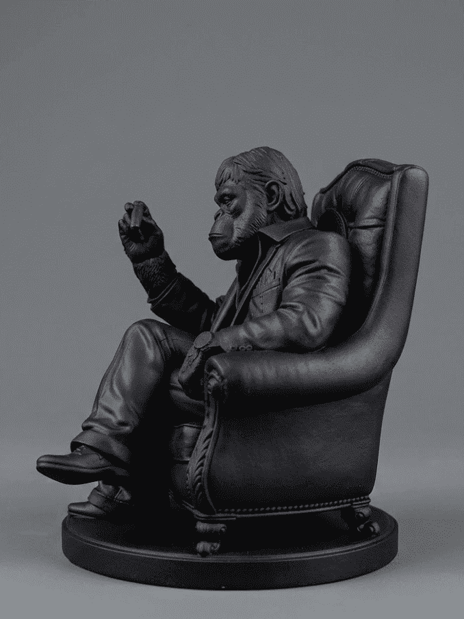 Scimmia «Il Padrino» — Statuetta da Collezione in Resina - Taraflo