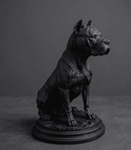 Cane Corso «Guardiano Silente» — Statua Cane da Collezione in Resina Nera Opaca - Taraflo