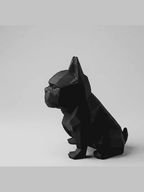Onyx Frenchie — Bulldog Francese Low Poly in Resina Nera Opaca - Taraflo