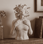Medusa Urlante — Busto in Resina Bianca Opaca (Effetto Maglia) - Taraflo