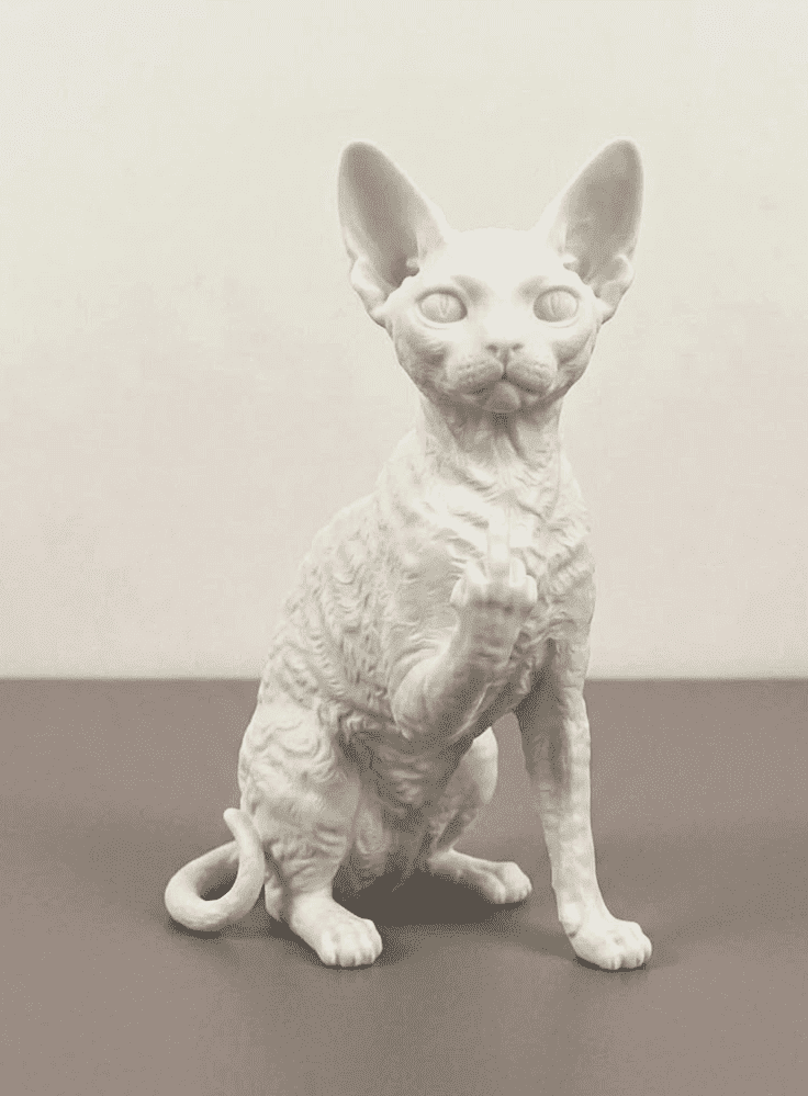 Devon Rex — Statuetta Gatto da Collezione in Resina - Taraflo