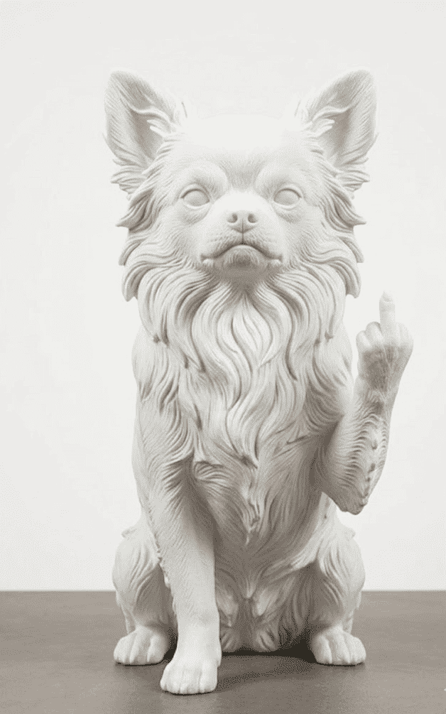 Chihuahua a Pelo Lungo — Statuetta Cane "Educato… ma non troppo" - Taraflo