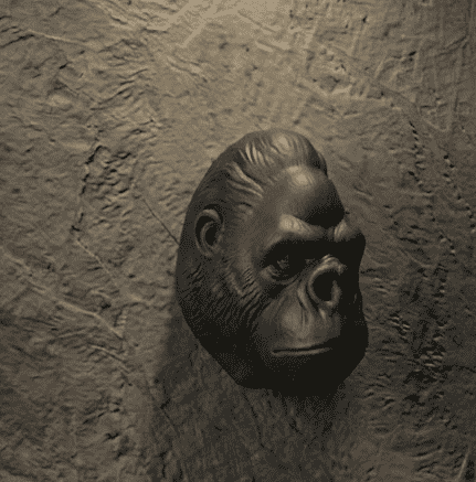 Testa di Gorilla «Primal Elegance» — Scultura da Parete in Resina Nera Opaca (25 cm) - Taraflo