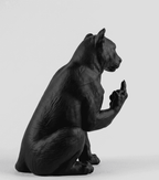 Pantera «The Rebel» — Statuetta in Resina Nera Opaca - Taraflo