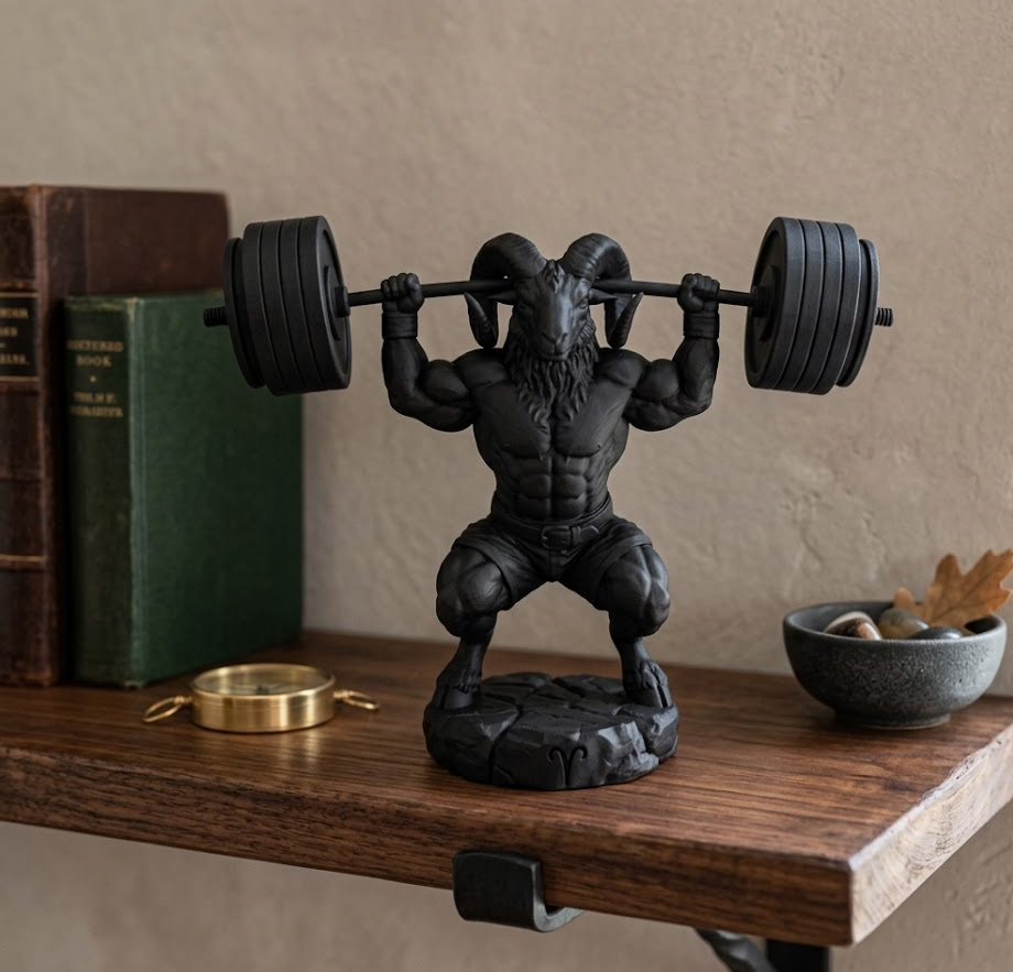 Ariete "Beast Mode" - Scultura Culturista con Bilanciere