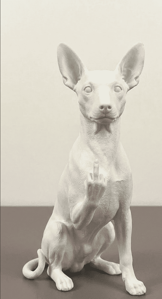 Pinscher — Statuetta Cane «Educato… ma non troppo» in Resina - Taraflo