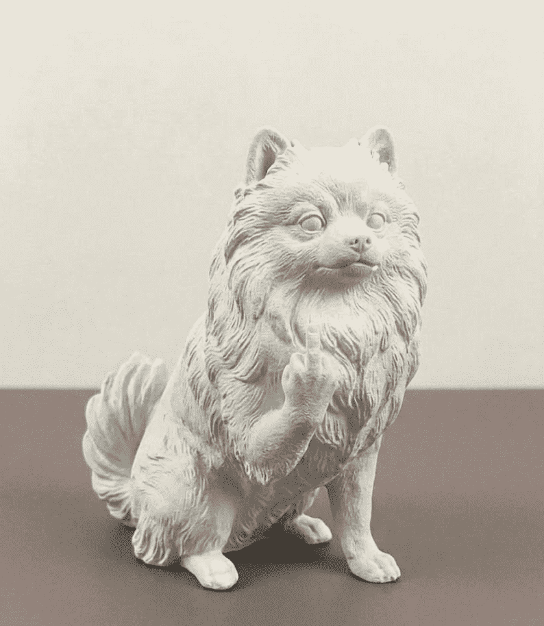 Pomerania — Statuetta Cane "Educato… ma non troppo" - Taraflo