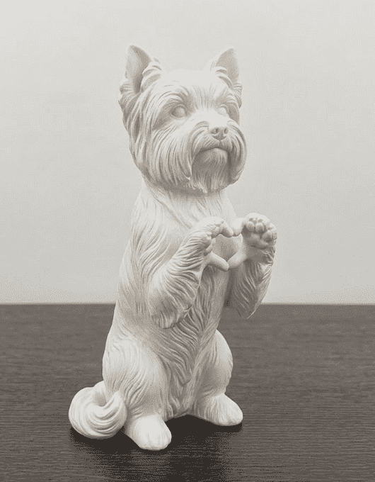 Cuori a Quattro Zampe — Statuetta Cane «Cuore con le Zampe» in Resina - Taraflo