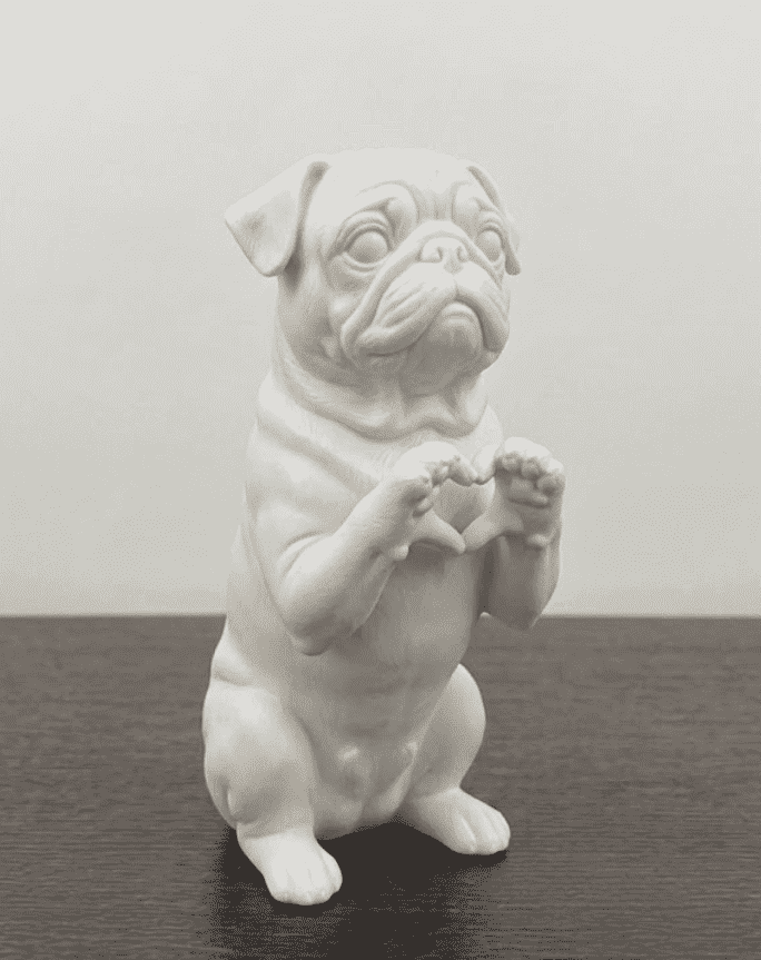 Cuori a Quattro Zampe — Statuetta Cane «Cuore con le Zampe» in Resina - Taraflo