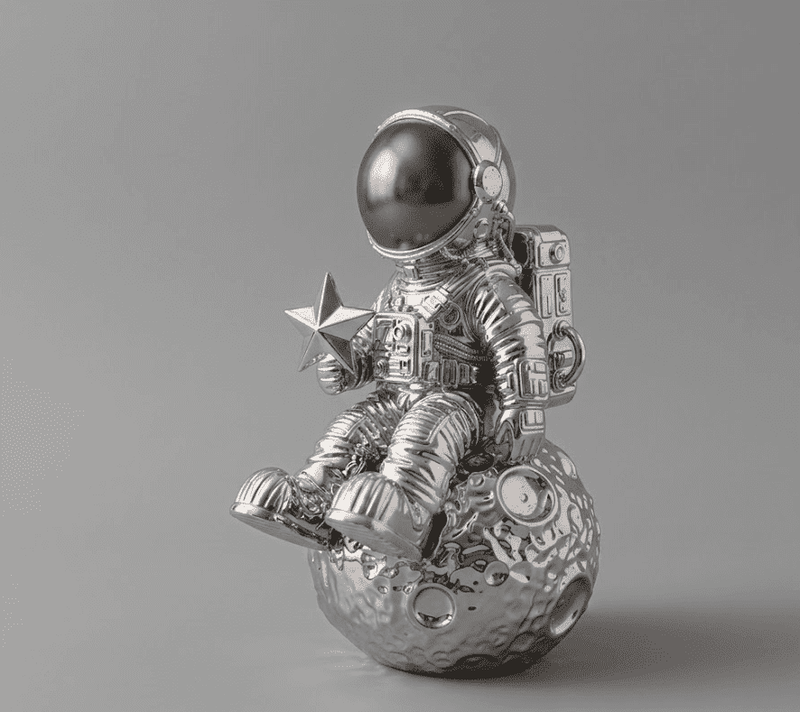 Astronauta sulla Luna — Statuetta da Scrivania in Resina - Taraflo