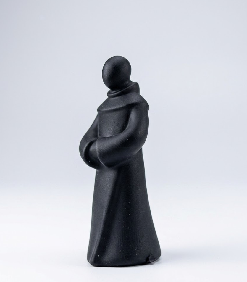 Statua Monaco Zen in Resina Opaca – Scultura Decorativa Minimalista per Casa, Ufficio, Studio Yoga e Spa – Simbolo di Pace, Armonia e – vista posteriore | Taraflo