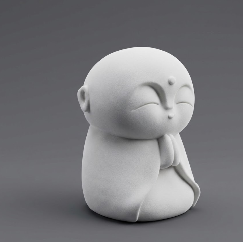 Statuetta Monaco Decorativa in Stile Zen – Design Minimalista per la Meditazione e lo Yoga – dettaglio ravvicinato | Taraflo