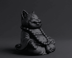 Gatto Zen — Statuetta Gatto in Meditazione in Resina Opaca - Taraflo