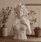 Medusa — Busto in Resina Bianca Opaca (Effetto Maglia) - Taraflo