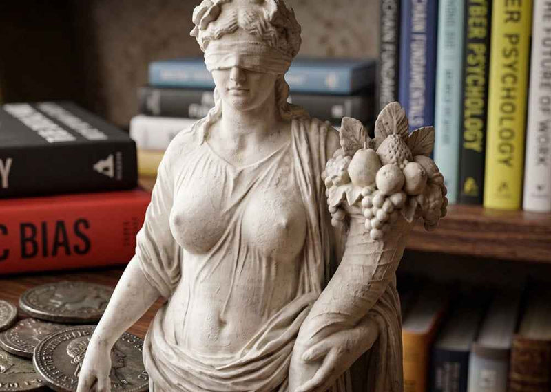 Scultura Classica Dea della Fortuna: Effetto Gesso Moderno