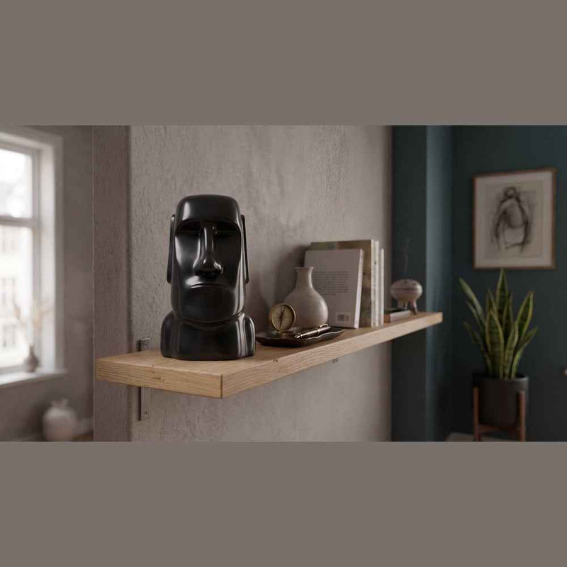 Scultura Minimalista Moai Nera - Statuetta di Design per Interni Moderni e Decorazione Casa