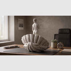 Scultura Venere Anadiomene, Statua Dea Greca della Mitologia Classica, Decorazione a Conchiglia, Statuetta in Resina Elegante per Casa e Ufficio