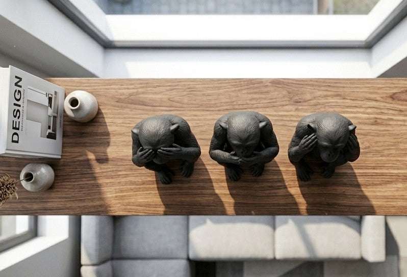 Le Tre Scimmie Sagge — Scultura «Non Vedo, Non Parlo, Non Sento» in ReNon vedo, non parlo, non sento: la saggezza che sceglie il silenzio.
Una rilettura contemporanea del celebre proverbio giapponese dei tre saggi: un trio che sa comunTarafloLe Tre Scimmie Sagge