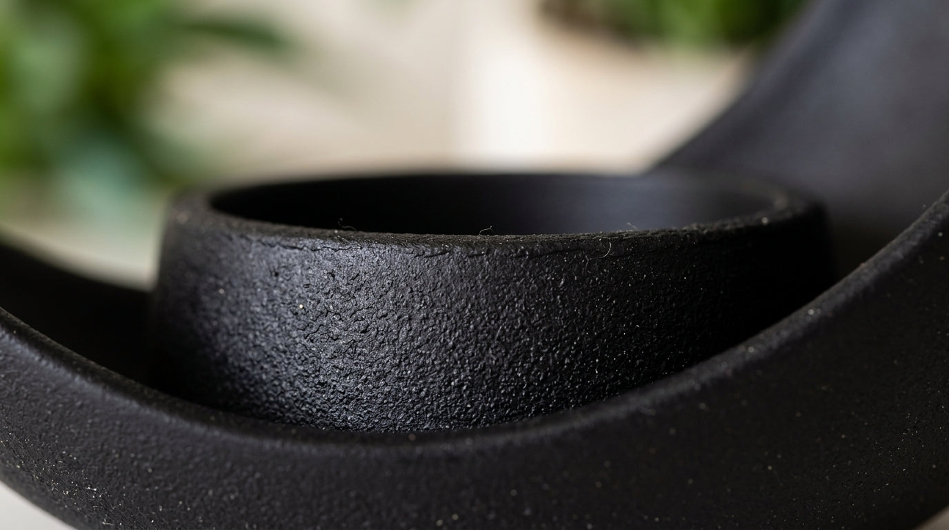 Eclissi Lunare: Vaso a Mezzaluna in Resina Matte Black Alta 25cm Taraflo