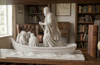 Caronte The Last Journey in Resina Effetto Gesso | Scultura Mitologica Barca e Anime da Collezione