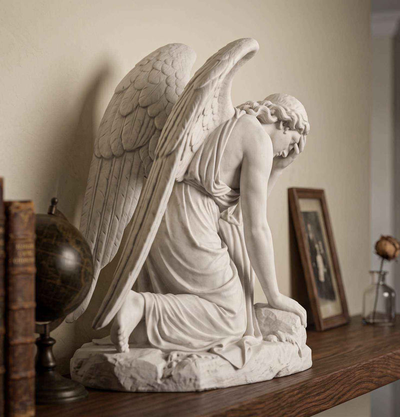 Statua Angelo Caduto La Caduta di Lucifero in Resina Effetto Gesso | Scultura Dark Academia, Gothic & Fantasy Decor