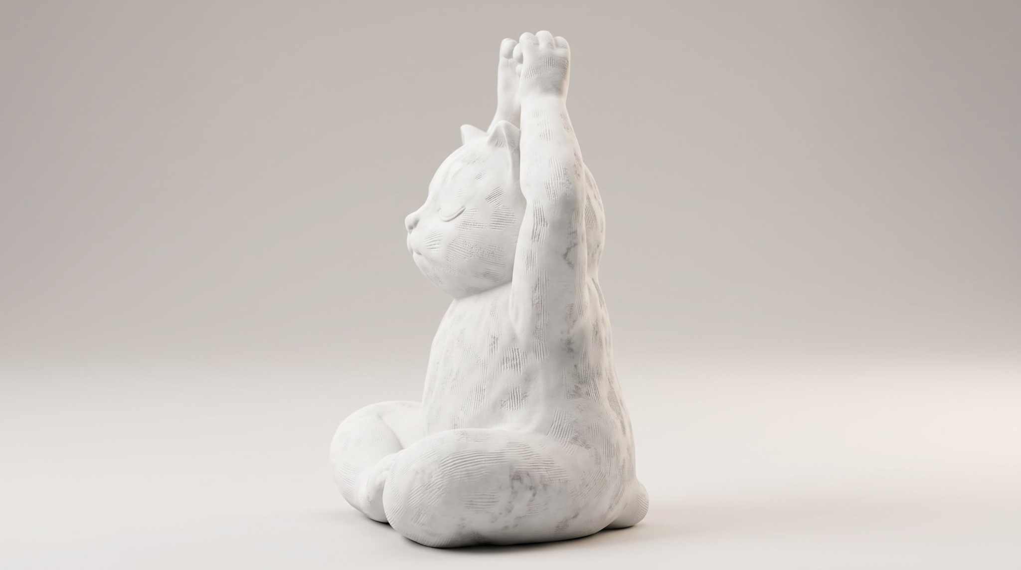 Statua Gatto Yoga in Meditazione Nera Opaca – Statuetta Decorativa Zen e Regalo per Amanti dei Gatti