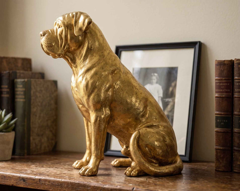 Statua Cane Corso Dorata – Scultura Lusso da Collezione | Taraflo