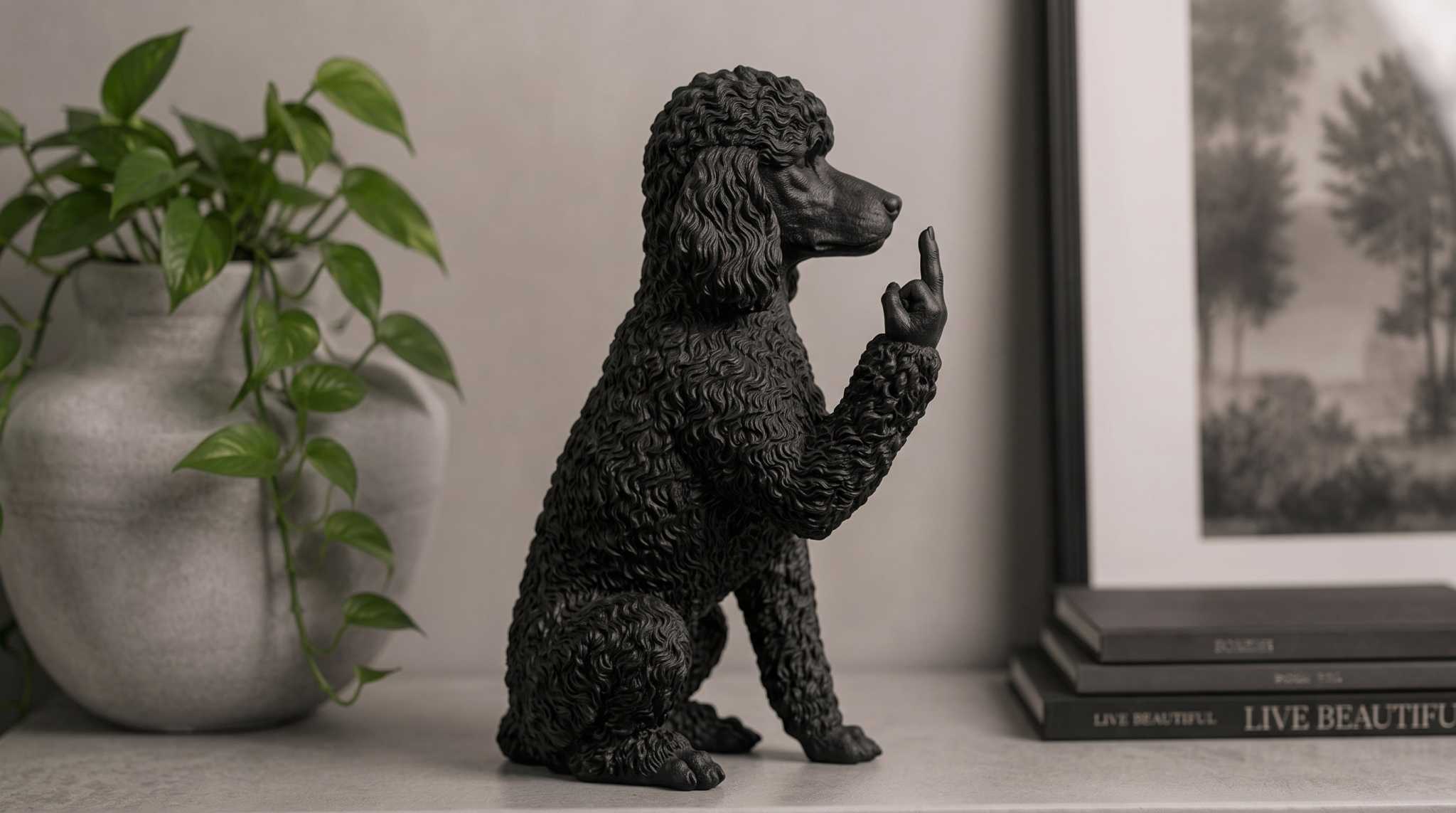 Barboncino — Statuetta Cane «Educato… ma non troppo»