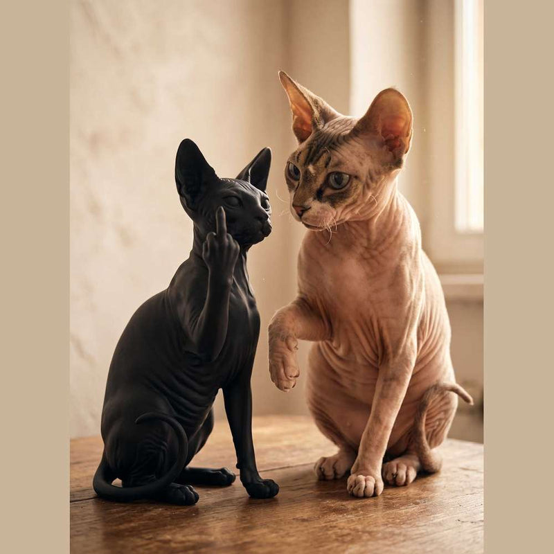 Sphynx "l'Illuminato" — Statuetta Gatto Zen in Resina - Taraflo