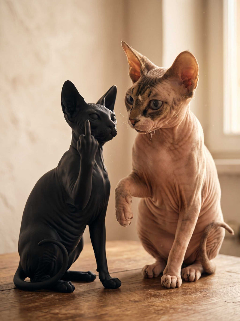 Sphynx "l'Illuminato" — Statuetta Gatto Zen in Resina - Taraflo