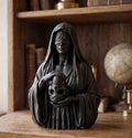 Statua Busto Illuminati Memento Mori in Resina Nera – Scultura Esoterica con Occhio della Provvidenza e Teschio | Arredo Occulto e Dark Academia
