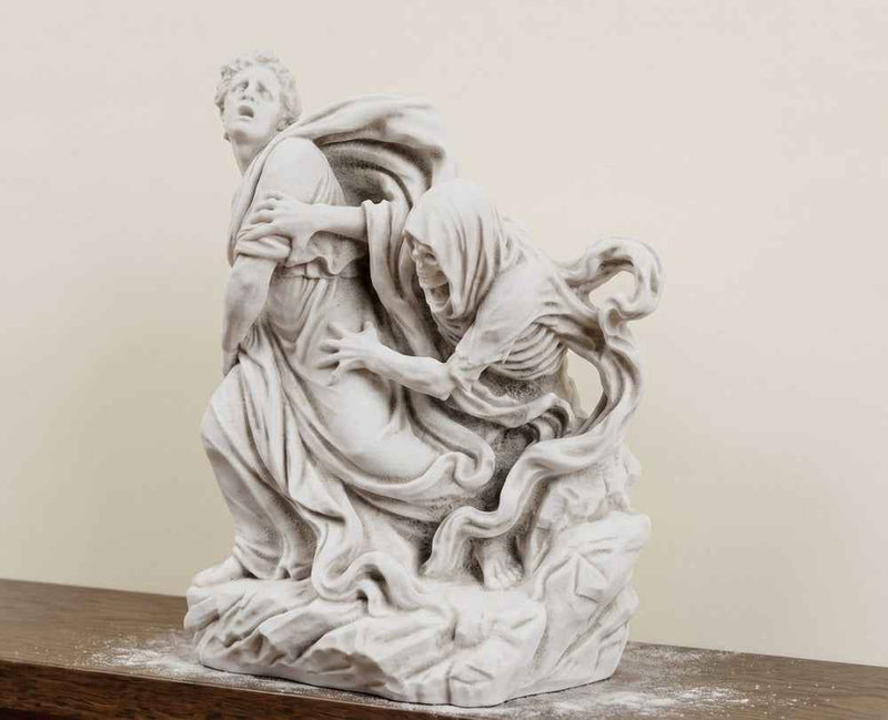 Statua Classica Horror in Resina Effetto Gesso | Scultura Decorativa Bianca