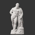 Statua bianca effetto marmo di Ercole Farnese in stile classico greco-romano per arredo elegante