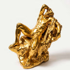 Statua Fauno Barberini dorata in stile classico greco-romano per arredamento di lusso