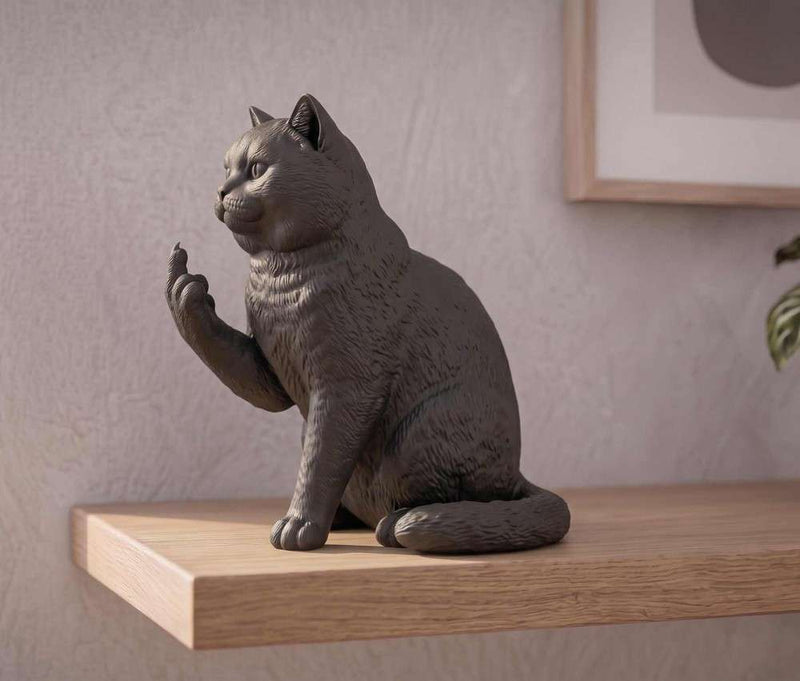 Statua Gatto British Shorthair in Resina – Scultura Elegante per Amanti dei Gatti, Decorazione Casa Moderna, Cat Lover Gift