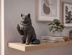 Statua Gatto Ragdoll in Resina – Decorazione Elegante per Amanti dei Gatti, Scultura Moderna Cat Lover Gift