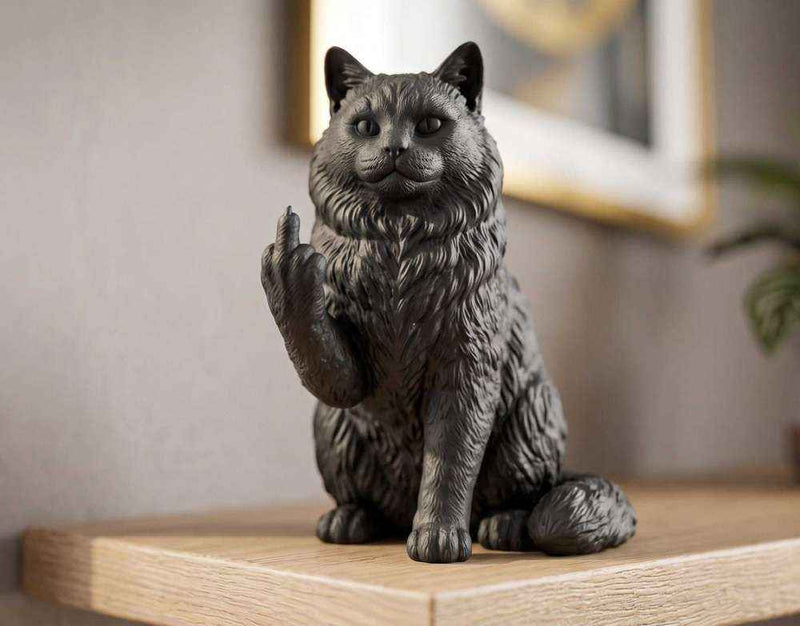 Statua Gatto Ragdoll in Resina – Decorazione Elegante per Amanti dei Gatti, Scultura Moderna Cat Lover Gift