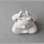 Estátua de Gato a Fazer Ioga em Meditação, Preta Mate – Estatueta Decorativa Zen e Presente para Amantes de Gatos