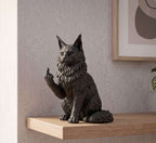 Black Maine Coon Cat Statue in Resin – Elegant Sculpture for Cat Lovers