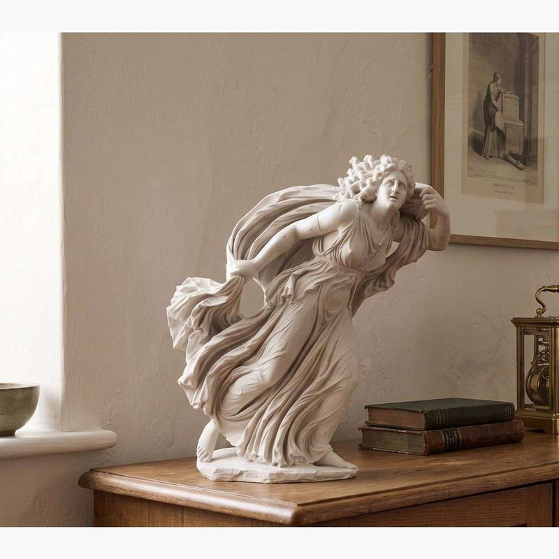 Statua Tempesta in Resina Bianca Opaca – Dea del Vento e del Maltempo | Scultura Design Moderna per Casa, Arredo Elegante, Decorazione Meteo