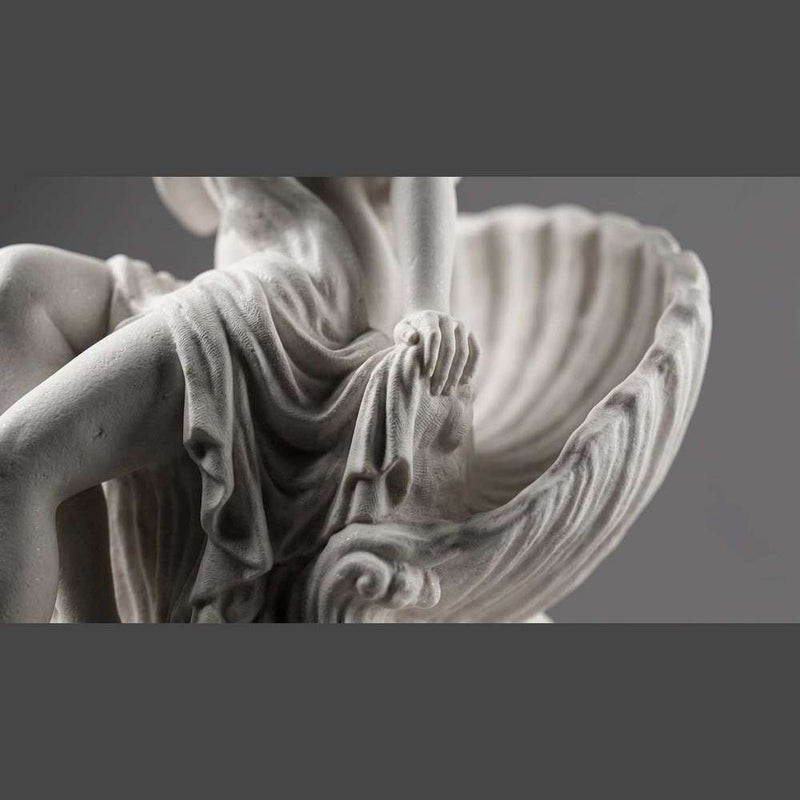 Statua Venere sulla Conchiglia in Resina Bianca Effetto Gesso – Scultura Dea dell'Amore e della Bellezza – Arredo Classico per Casa e Bagno