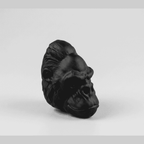 Testa di Gorilla «Primal Elegance» — Scultura da Parete in Resina Nera Opaca (25 cm) - Taraflo