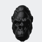 Testa di Gorilla «Primal Elegance» — Scultura da Parete in Resina Nera Opaca (25 cm) - Taraflo