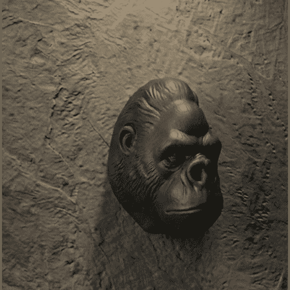 Testa di Gorilla «Primal Elegance» — Scultura da Parete in Resina Nera Opaca (25 cm) - Taraflo